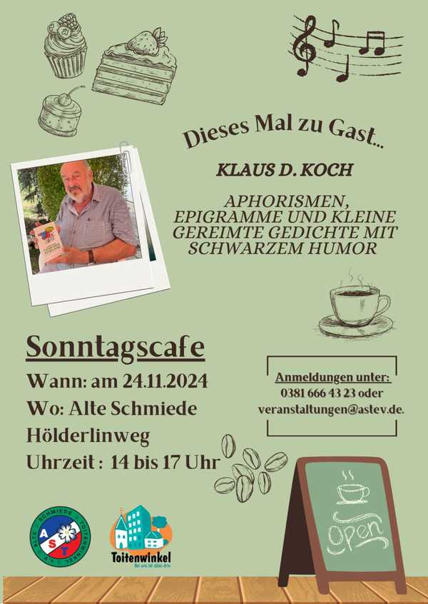 Plakat zum Sonntagscafe