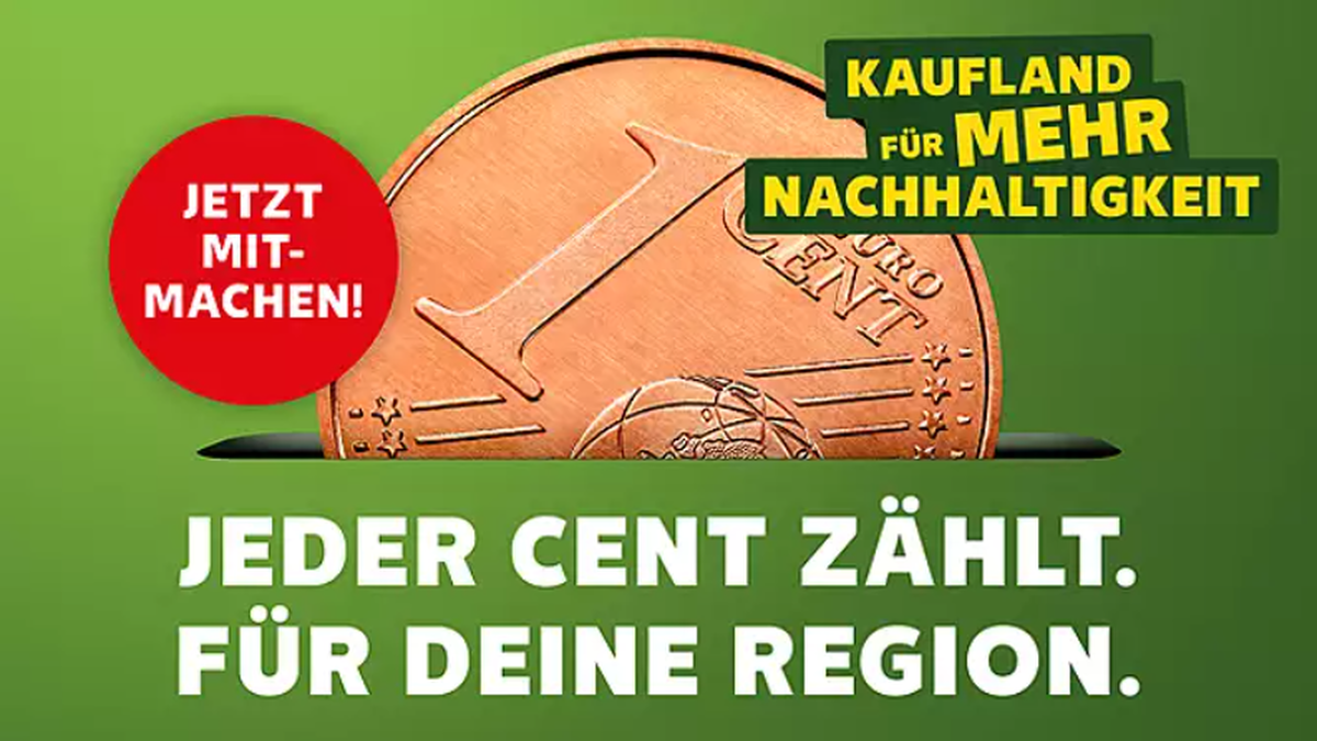 Plakat: Jeder Cent zählt. Für deine Region.